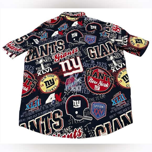 Men's FOCO Royal New York Giants Thematic Button-Up Shirt - Picture 3 of 10